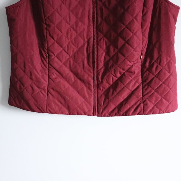 Northern Reflections Women's XL‎ Maroon Quilted Full Zip Sleeveless Jacket Vest - Picture 9 of 12